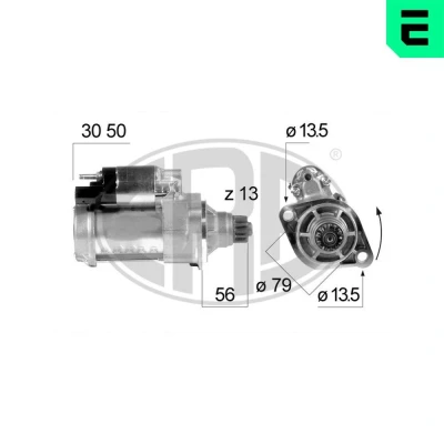 Kuva ERA 220647A Starttimoottori 12 2 13 VOLKSWAGEN: Golf 6, Caddy 3, Touran I, SEAT: Altea, Leon II Hatchback, AUDI: A3 Sportback, Sedan