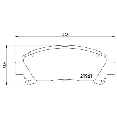 Kuva BREMBO P 83 028 Jarrupalat akustisella kulumavaroittimella Ilman tarvikkeita TOYOTA: Carina E Hatchback, Avensis I Farmari, Sedan