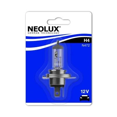 Kuva NEOLUX N472 01B Polttimo, kaukovalo H4 12V 60 / 55W 3200K Halogeeni VOLKSWAGEN: Caddy 3, Polo V Hatchback, GOLF 2, TOYOTA: Yaris III Hatchback
