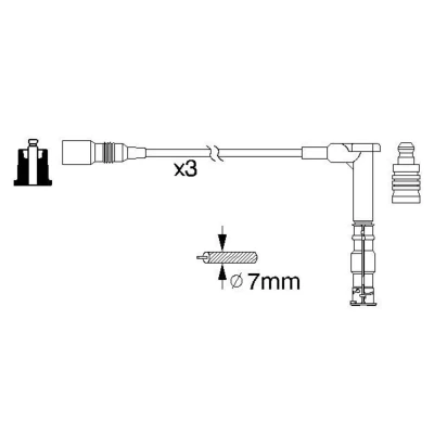 Kuva BOSCH 0 986 356 316 Sytytysjohto MERCEDES BENZ: W124 Coupe, Sedan, SL Cabriolet