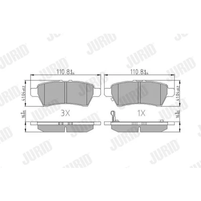 Kuva JURID 572610J Jarrupalat akustisella kulumavaroittimella Ilman tarvikkeita NISSAN: Pathfinder 3, NP300 Navara Pick up