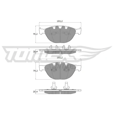 Kuva TOMEX brakes TX 17 37 Jarrupalat Etuakseli Kulumisenilmaisemelle BMW: 5 Sedan, Touring, 7