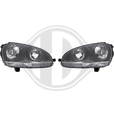 Kuva DIEDERICHS HD Tuning 2214382 Ajovaloumpio Oikea H7/H7 musta VOLKSWAGEN: Golf 5, 5