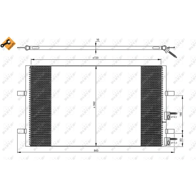 Kuva NRF EASY FIT 35846 Ilmastoinnin Lauhdutin Tiivisterenkaalla 14,5 Alumiini 720 FORD: Transit Mk6 Bussi, Van