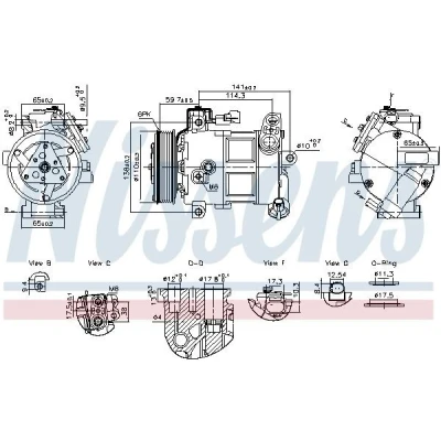 Kuva Kompressori, ilmastointilaite NISSENS 890596