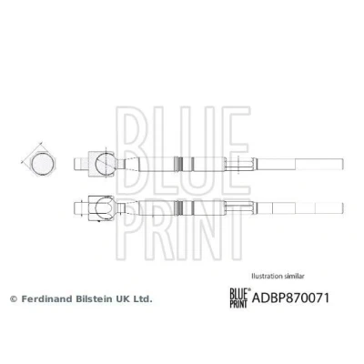 Kuva Raidetangon pää, suora BLUE PRINT ADBP870071