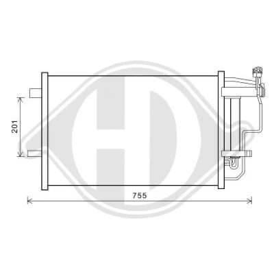 Kuva DIEDERICHS DCC1676 Ilmastoinnin Lauhdutin Vedenerottimella Climate MAZDA: 3 Sedan