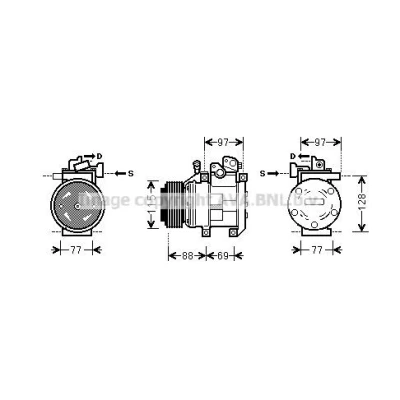 Kuva PRASCO JEAK047 Ilmastoinnin Kompressori SD7H15 R 134a