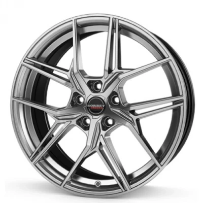 Kuva BORBET QX Hyper Black Silver 8x19 5/114.3 ET40 B72.5 Alumiinivanteet