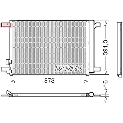 Kuva DENSO DCN32066 Ilmastoinnin Lauhdutin Vedenerottimella R 134a VOLKSWAGEN: Golf 7 Variant, 7, SEAT: Leon III ST, Hatchback