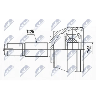 Kuva Nivelsarja, vetoakseli, Etuakseli, oikea, vasen Opel Corsa d, e OE 374651, 374652, 374653