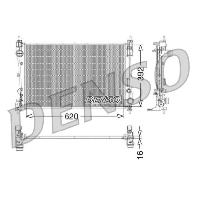 Kuva DENSO DRM09115 Jäähdytin Alumiini 620 392 16 FIAT: Grande Punto Hatchback