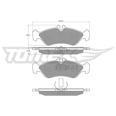 Kuva TOMEX brakes TX 11 50 Jarrupalat Taka akseli Kulumisenilmaisemelle MERCEDES BENZ: Sprinter 3 T Bussi, Van