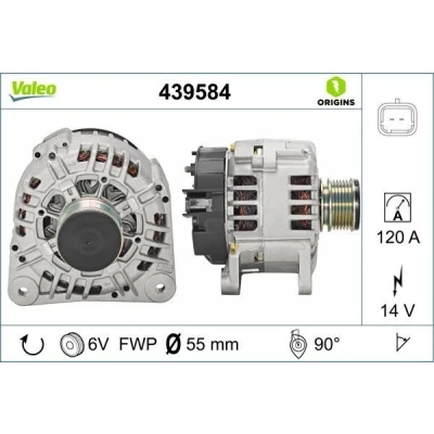 Kuva VALEO 439584 Laturi 14V 120A RENAULT: MEGANE 3 Grandtour, CLIO 2, LAGUNA DACIA: Duster SUV