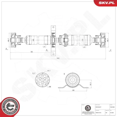 Kuva Vetoakseli ESEN SKV 76SKV080