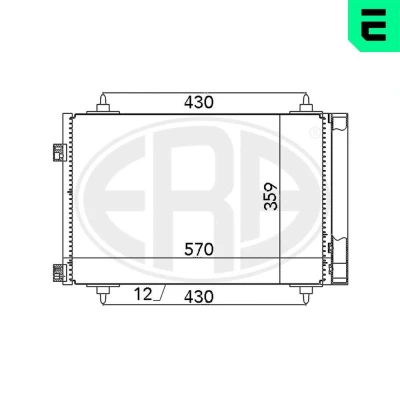 Kuva ERA 667078 Ilmastoinnin Lauhdutin Vedenerottimella 570 PEUGEOT: 307 Hatchback, Farmari, SW, CITROËN: C4 I Grand Picasso