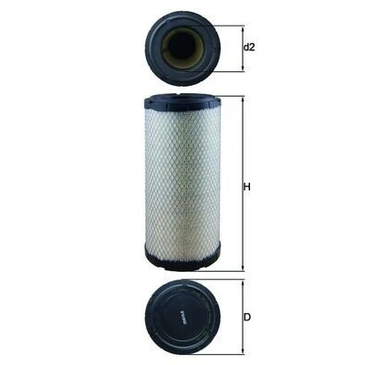 Kuva MAHLE ORIGINAL LX 1241 Ilmansuodatin 322,5 140,5 Suodatinpanos