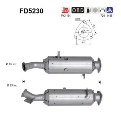 Kuva AS FD5230 Hiukkassuodatin Euro 5 Kordieriitti