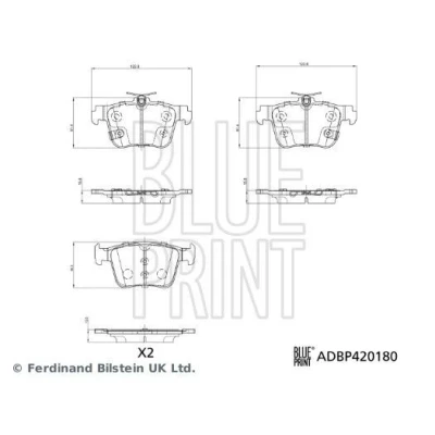 Kuva BLUE PRINT ADBP420180 Jarrupalat Taka akseli akustisella kulumavaroittimella MG: MG 4 EV (EH32) 2022