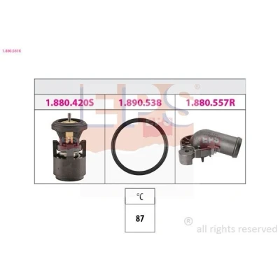 Kuva EPS 1.880.561K Termostaatti 87 Made in Italy OE Equivalent varusteina liitinkappaleet VOLKSWAGEN: Golf 6, Polo IV Hatchback, 5