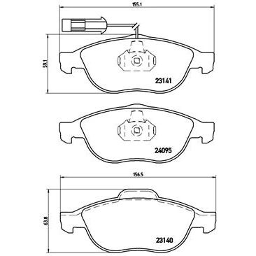 Kuva BREMBO P 23 114 Jarrupalat Sis. kulumisenilmaisimen Ilman tarvikkeita ALFA ROMEO: 147, 156 Sedan