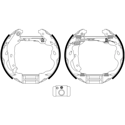 Kuva TEXTAR Shoe Kit Pro 84064502 Jarrukenkäsarja, Rumpujarru Pyörän jarrun sylinterillä, Säätöelementillä