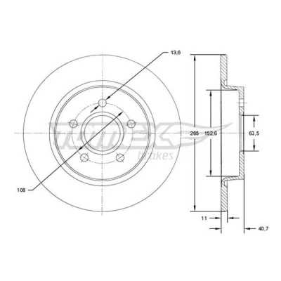 Kuva Jarrulevy TOMEX Brakes TX 71 94