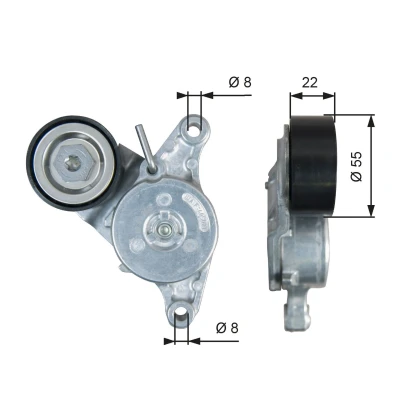 Kuva GATES T39392 Kiristysrulla FleetRunner Micro V Stretch Fit TOYOTA: Avensis III Sedan