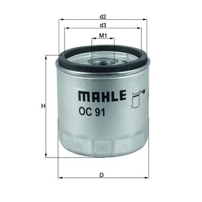 Kuva MAHLE ORIGINAL OC 91D Öljynsuodatin Ruuvattava suodatin