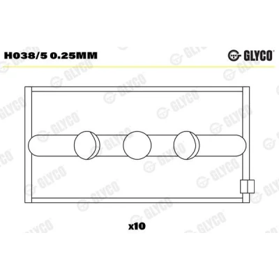 Kuva GLYCO H038/5 0.25mm Kampiakselin Laakeri SAAB: 9 5 Farmari, Sedan, 900 II Hatchback