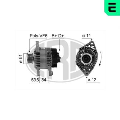 Kuva ERA 210686A Laturi 14V 65A FIAT: Punto II Hatchback, Barchetta, Brava Hatchback