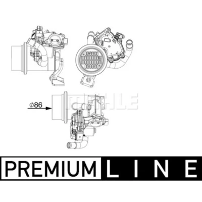 Kuva MAHLE ORIGINAL CE 18 000P EGR jäähdytin venttiilillä