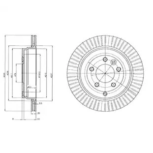Kuva VAICO Jarrulevy LAND ROVER: Range Rover Sport, Discovery 3, 4 Etuakseli 325mm 20mm 5 aukko 120mm Tuuletettu V48 80006 SDB000634,SDB000635