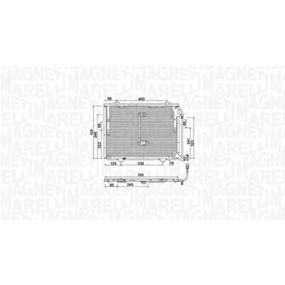 Kuva MAGNETI MARELLI 350203945000 Ilmastoinnin Lauhdutin 588x408x16 408 588 16 MERCEDES BENZ: E sarja T modell, Sedan, C modell