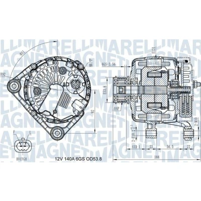 Kuva MAGNETI MARELLI 063731406710 Laturi 12V 140A OPEL: Zafira C Tourer