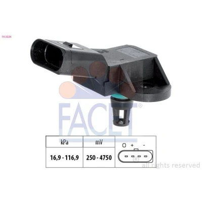Kuva FACET 10.3226 Paineilma Anturi, Korkeus Made in Italy OE Equivalent