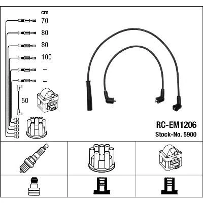 Kuva NGK 5900 Sytytysjohto 5 MITSUBISHI: GALANT 4 Stufenheck