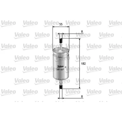 Kuva VALEO 587027 Polttoainesuodatin Letkusuodatin 8 VOLVO: C30, V50, S40 II, FORD: Focus 2 Kombi, 3 Turnier, 2, MAZDA: Hatchback