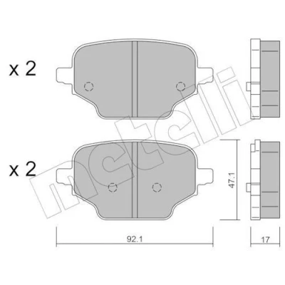 Kuva METELLI 22 1245 0 Jarrupalat Ilman kulumisenilmaisinta OPEL: Combo E Van / Farmari, CITROËN: Berlingo