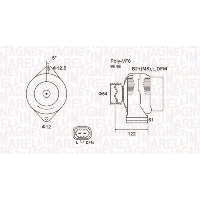 Kuva MAGNETI MARELLI 063731994010 Laturi 14V 140A OPEL: Vectra C Caravan, Zafira B, Astra H Caravan
