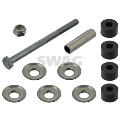 Kuva SWAG 80 94 1207 Koiranluu Taka akseli, vasen, oikea M10 x 1,25 mutterilla, laakerilla, aluslaatat Teräs Hopea