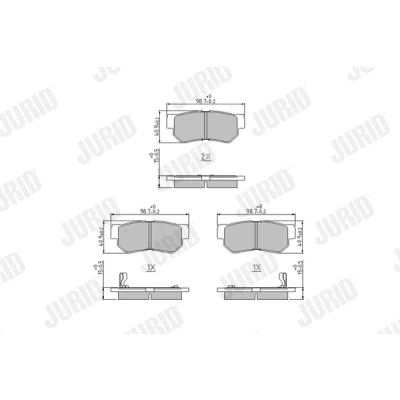 Kuva JURID 572557J Jarrupalat akustisella kulumavaroittimella Ilman tarvikkeita HYUNDAI: Sonata V, Tucson, Getz, KIA: Sportage II, Magentis I