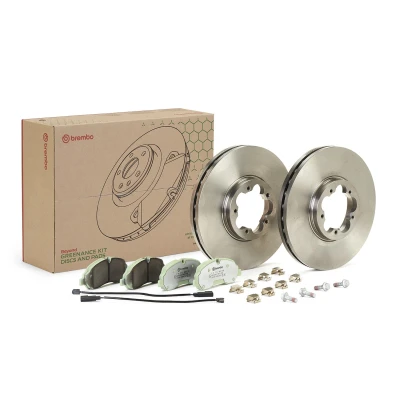 Kuva BREMBO KT 10 059 Jarrupalasarja Levyjarru tuuletettu sisältä Tarvikkeilla Jarrusatulan ruuveilla Sis. kulumisenilmaisimen