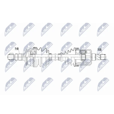 Kuva NTY NPW PL 149 Vetoakseli Etuakseli, vasen 622mm Käsivaihteisto, 6 portainen