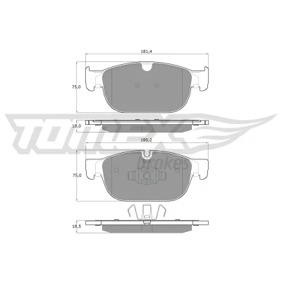 Kuva TOMEX brakes TX 18 57 Jarrupalat Etuakseli Kulumisenilmaisemelle VOLVO: V90 II Farmari, V60 II, S90