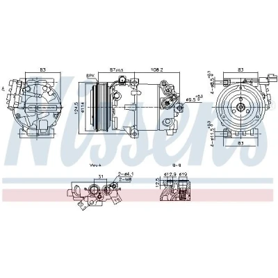 Kuva NISSENS 890897 Ilmastoinnin Kompressori VS12 R 134a
