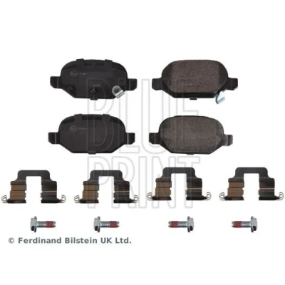 Kuva BLUE PRINT ADBP420054 Jarrupalat Taka akseli akustisella kulumavaroittimella Asennusmateriaalilla FIAT: 500 Hatchback, Panda III Hatchback