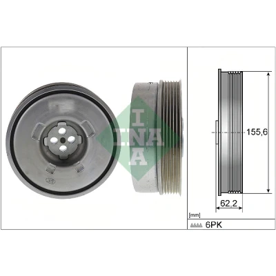 Kuva INA 544 0501 10 Kampiakselin Hihnapyörä 156mm