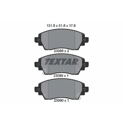 Kuva TEXTAR 2308801 Jarrupalat akustisella kulumavaroittimella TOYOTA: Corolla VIII Liftback