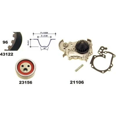 Kuva MAPCO 41122/1 Vesipumppu + Jakohihnasarja 17 RENAULT: CLIO 2, MEGANE 1 Classic,